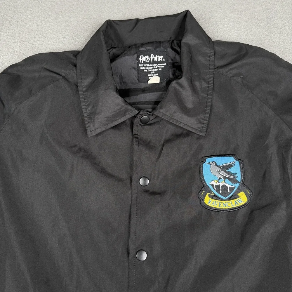 Harry Potter Ravenclaw Jacket Mens 2XL Black Coaches‎ Snap Front Windbreaker